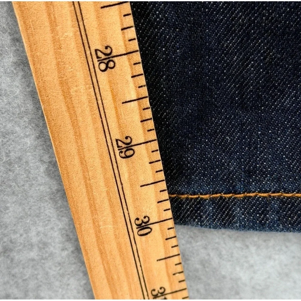 H&M &Denim Mens Straight Regular Waist Jeans 32x32 Dark Blue 100 Cotton